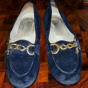 Joan & David blue suede loafers EU 41